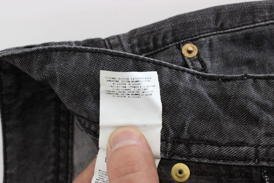Chic Gray Wash Straight Fit Jeans - ventzia