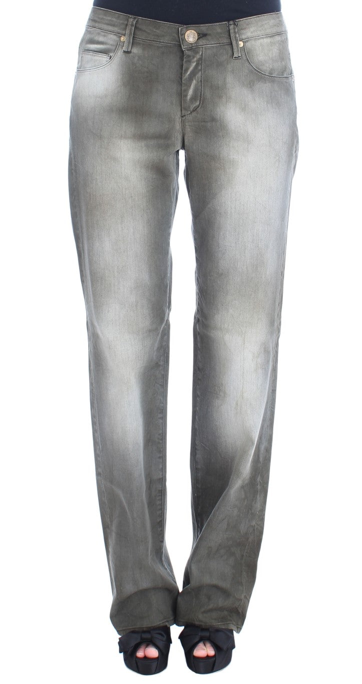 Chic Gray Wash Boyfriend Jeans - ventzia