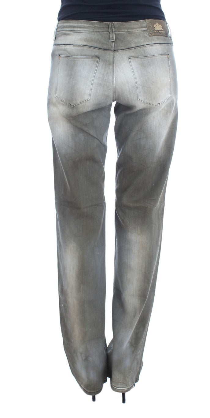 Chic Gray Wash Boyfriend Jeans - ventzia