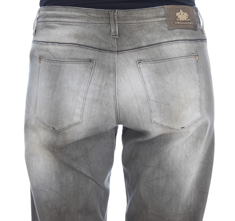 Chic Gray Wash Boyfriend Jeans - ventzia