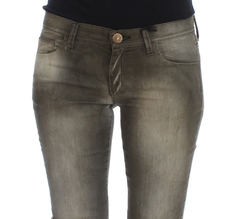 Chic Gray Slim Fit Italian Denim - ventzia