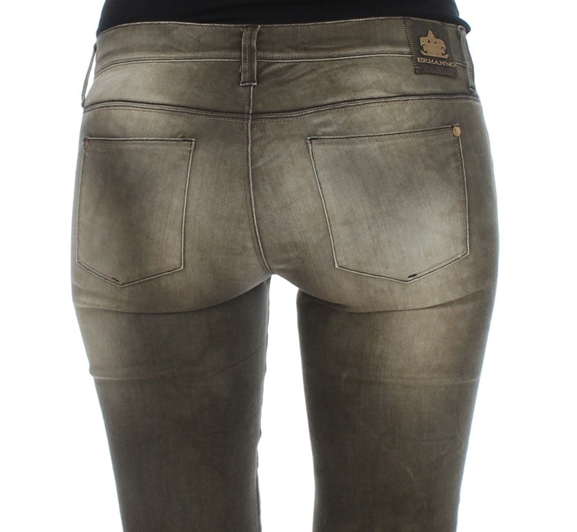Chic Gray Slim Fit Italian Denim - ventzia
