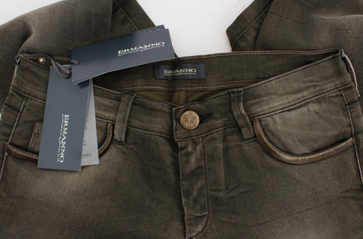 Chic Gray Slim Fit Italian Denim - ventzia