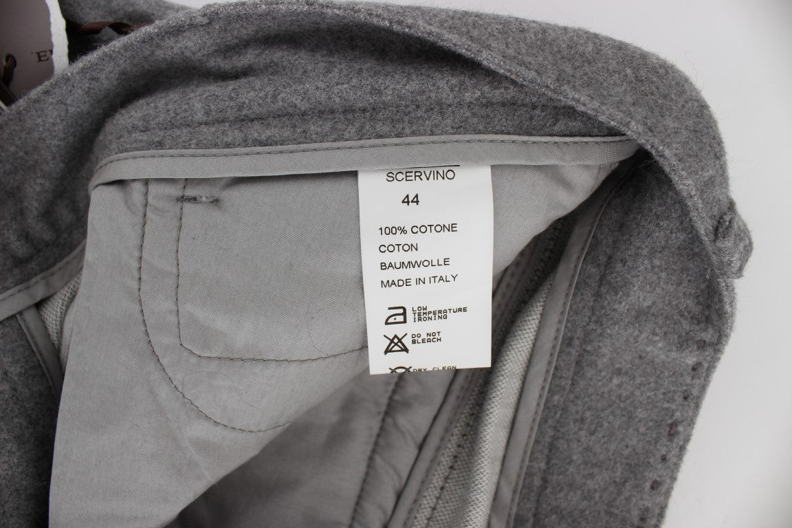 Chic Gray Casual Cotton Pants - ventzia