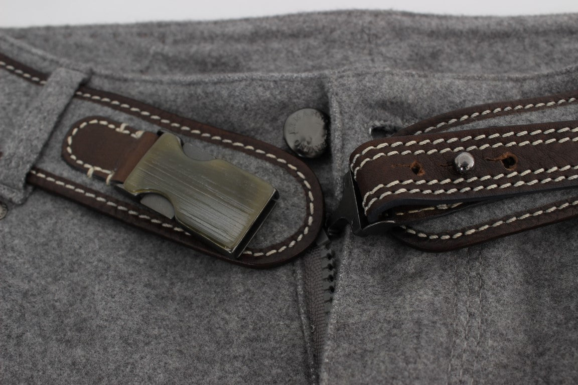 Chic Gray Casual Cotton Pants - ventzia