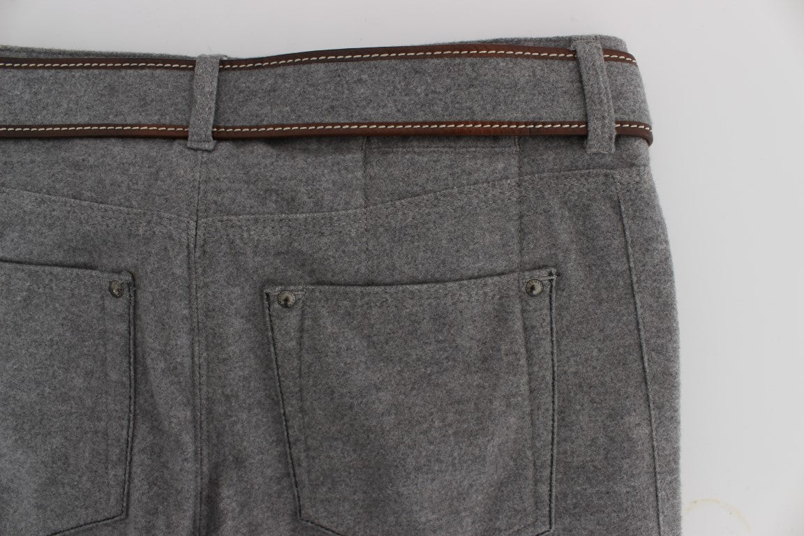 Chic Gray Casual Cotton Pants - ventzia