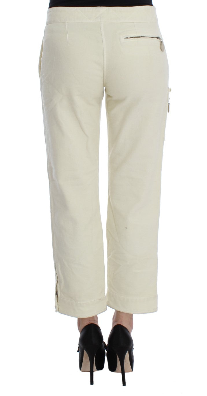 Beige Capri Cropped Chic Pants - ventzia