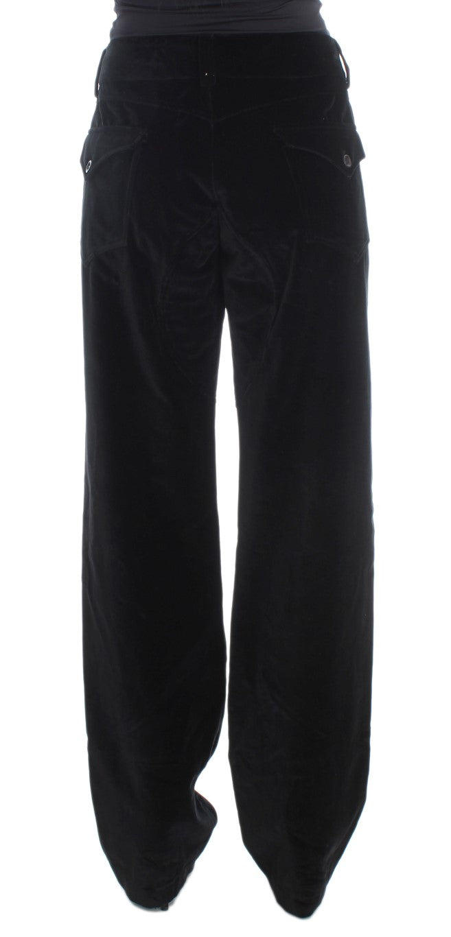 Chic Black Straight Fit Cotton Jeans - ventzia