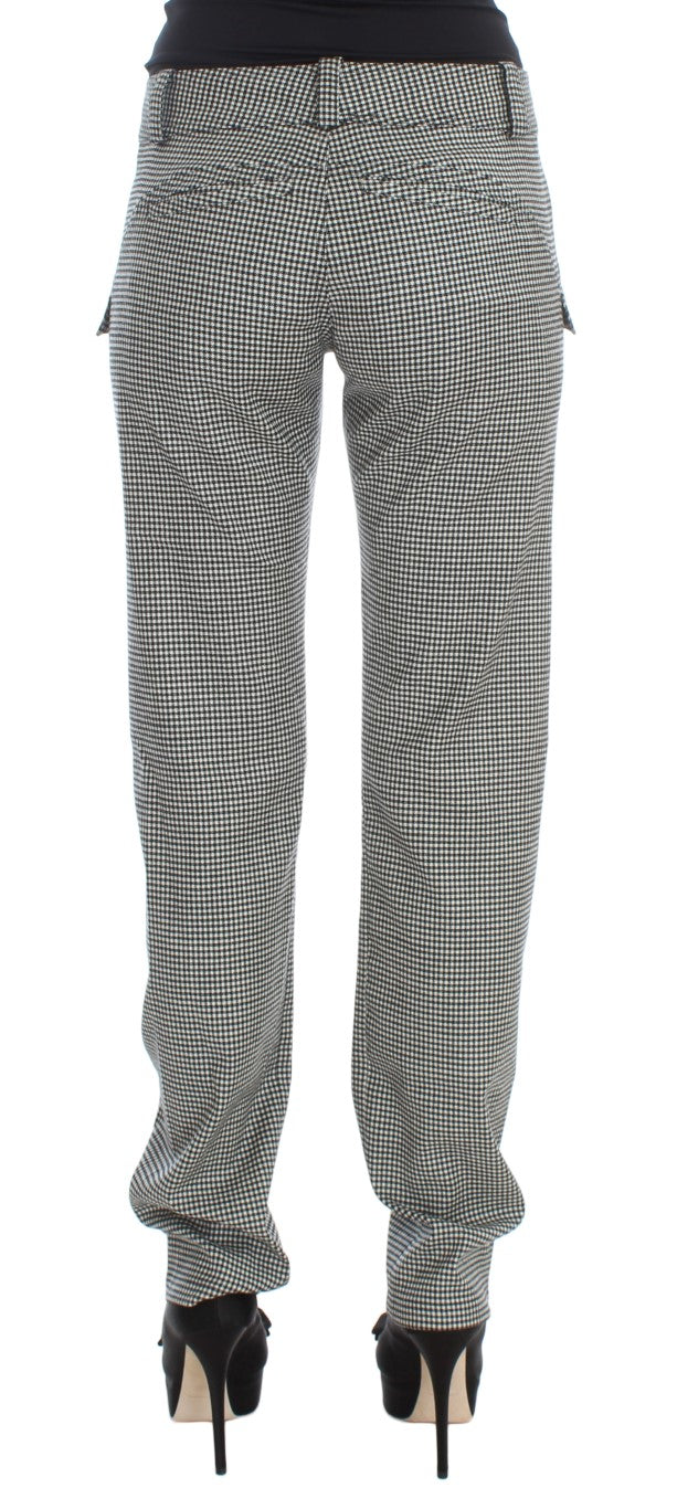 Chic Checkered Black & White Regular Fit Pants - ventzia