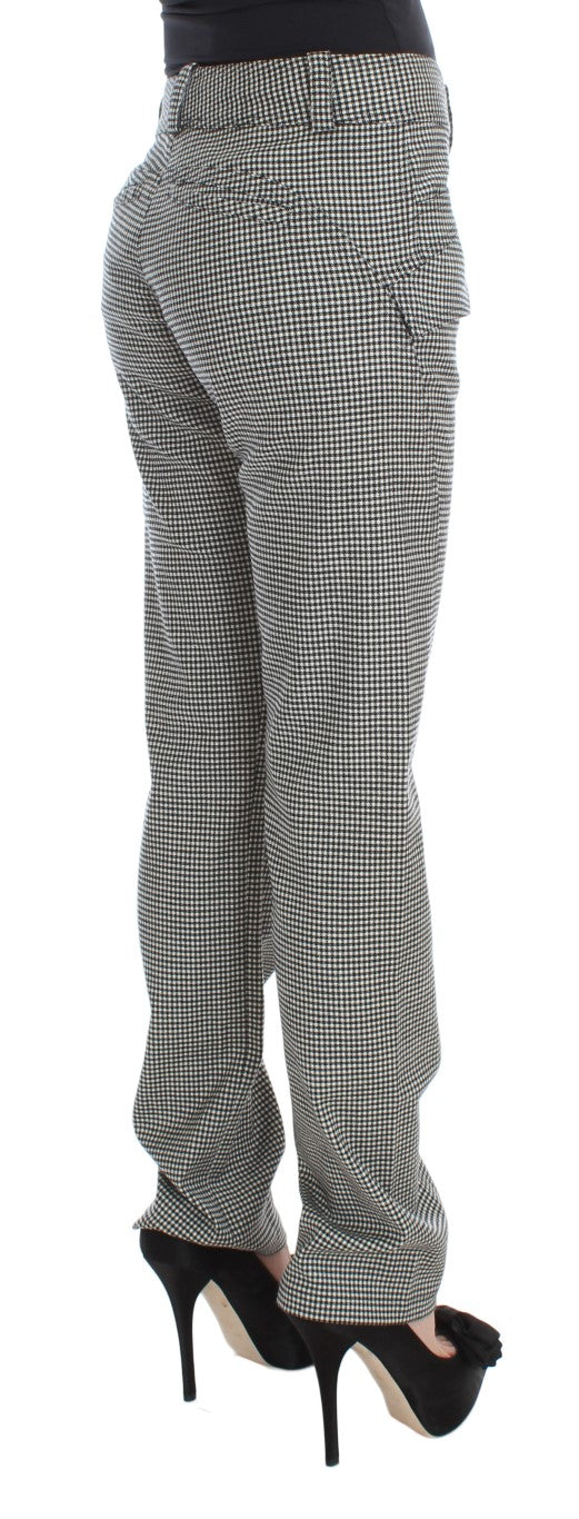 Chic Checkered Black & White Regular Fit Pants - ventzia