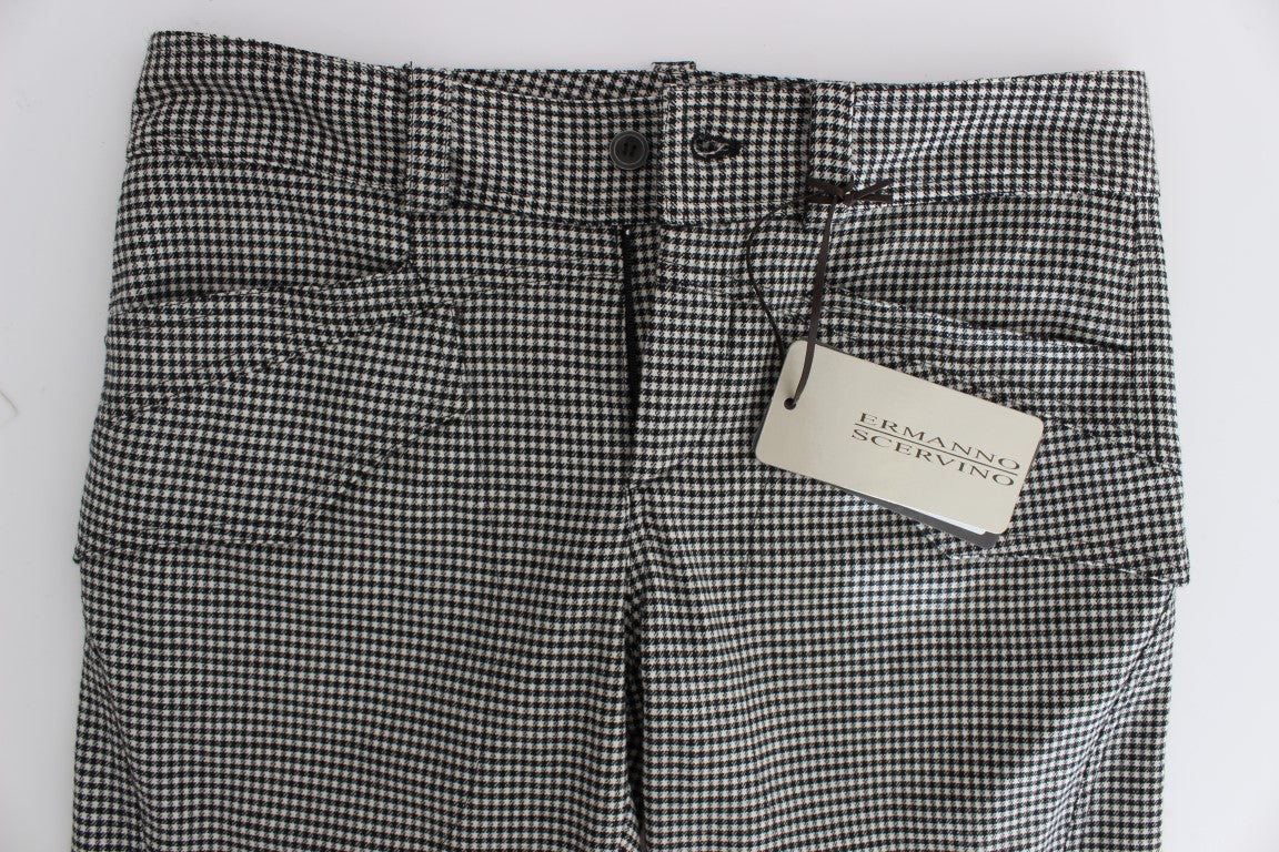 Chic Checkered Black & White Regular Fit Pants - ventzia