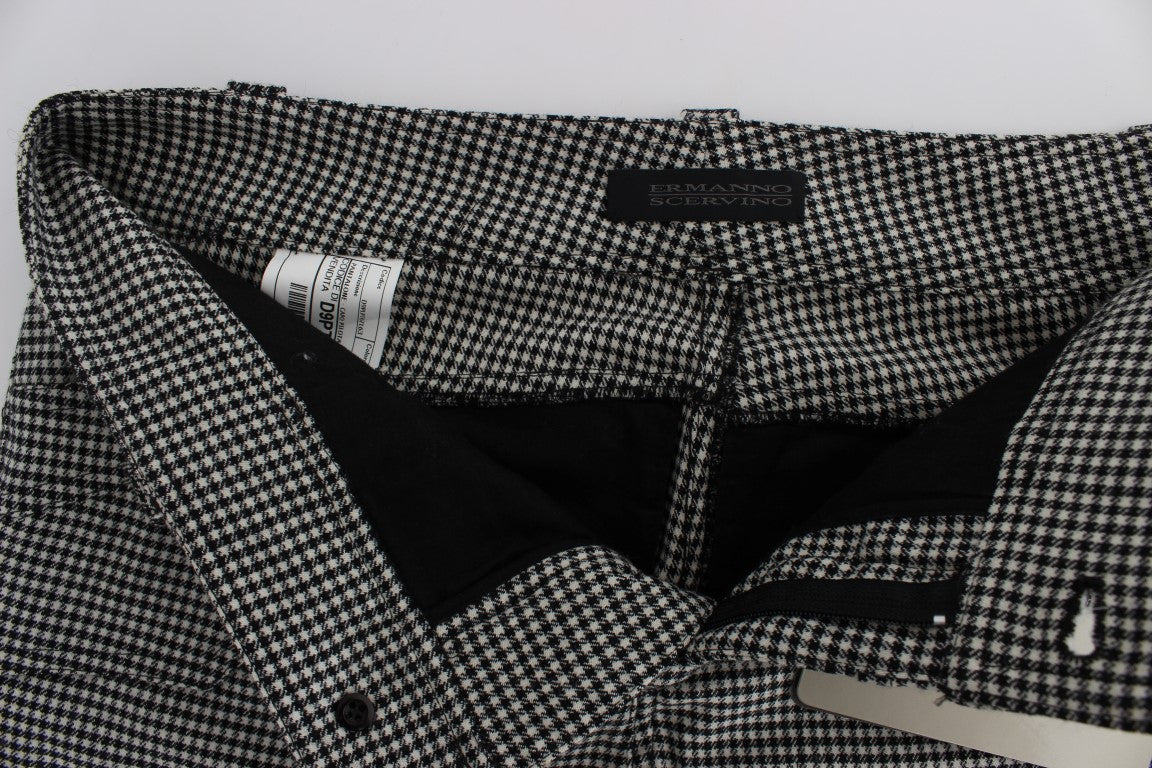 Chic Checkered Black & White Regular Fit Pants - ventzia