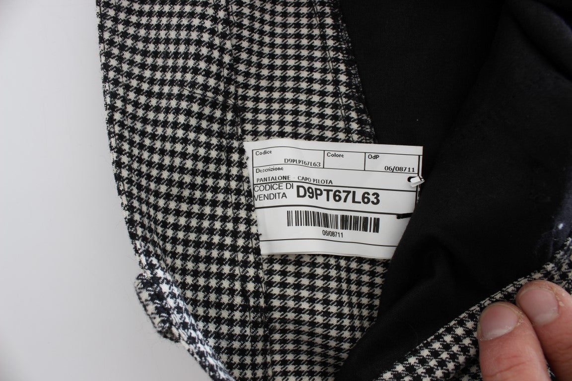 Chic Checkered Black & White Regular Fit Pants - ventzia