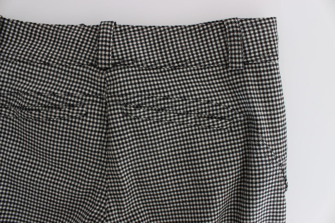 Chic Checkered Black & White Regular Fit Pants - ventzia