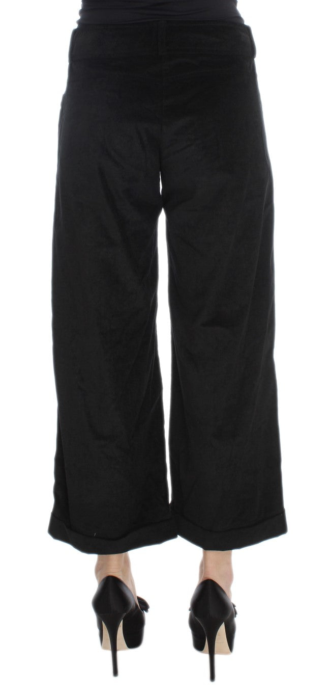 Chic Black Wide Leg Cotton Jeans - ventzia
