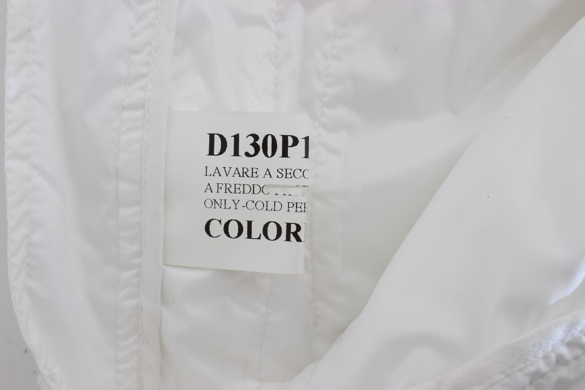 Chic White Nylon Cargo Pants by Italian Designer - ventzia