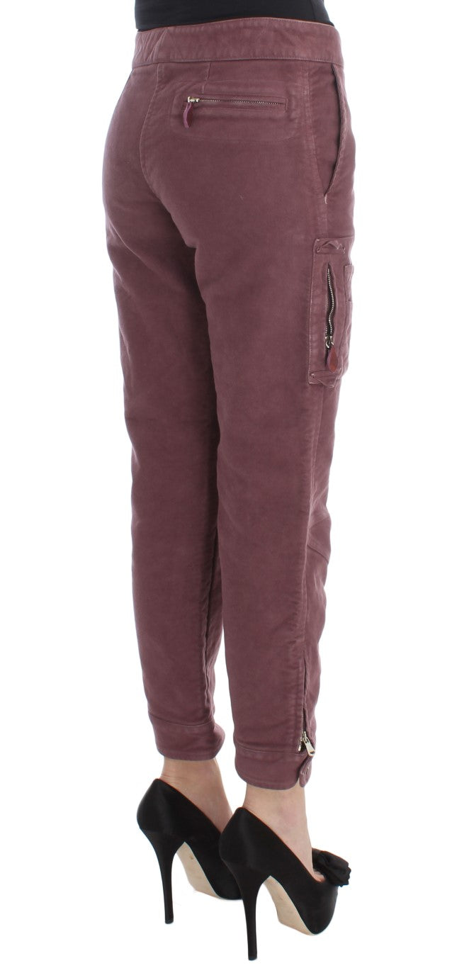 Chic Bordeaux Capri Cropped Cargo Pants - ventzia