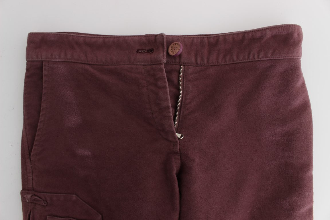 Chic Bordeaux Capri Cropped Cargo Pants - ventzia