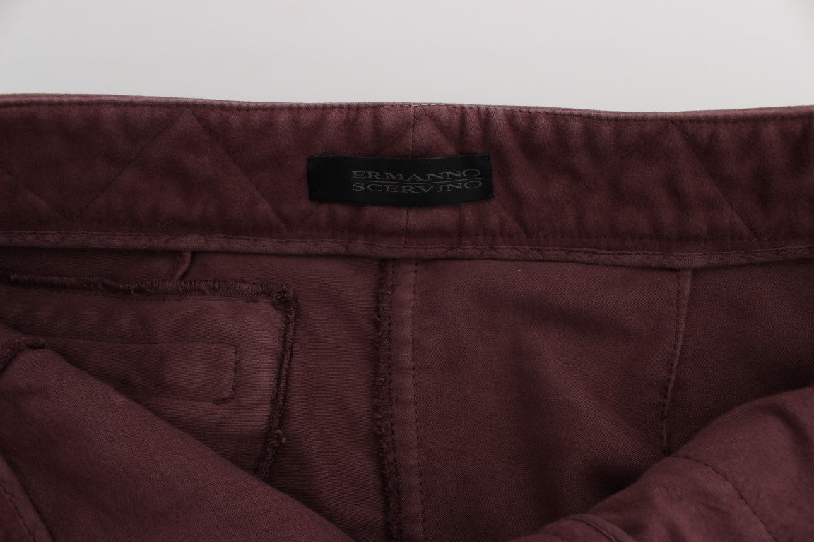 Chic Bordeaux Capri Cropped Cargo Pants - ventzia