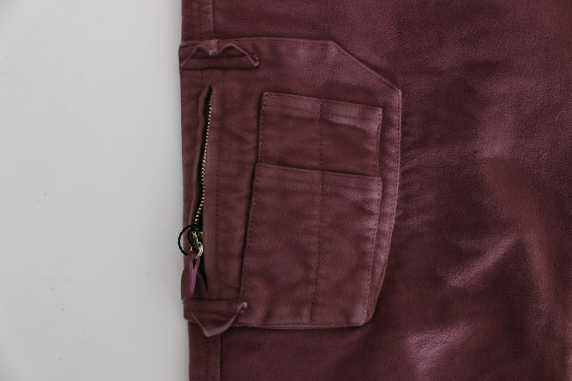 Chic Bordeaux Capri Cropped Cargo Pants - ventzia
