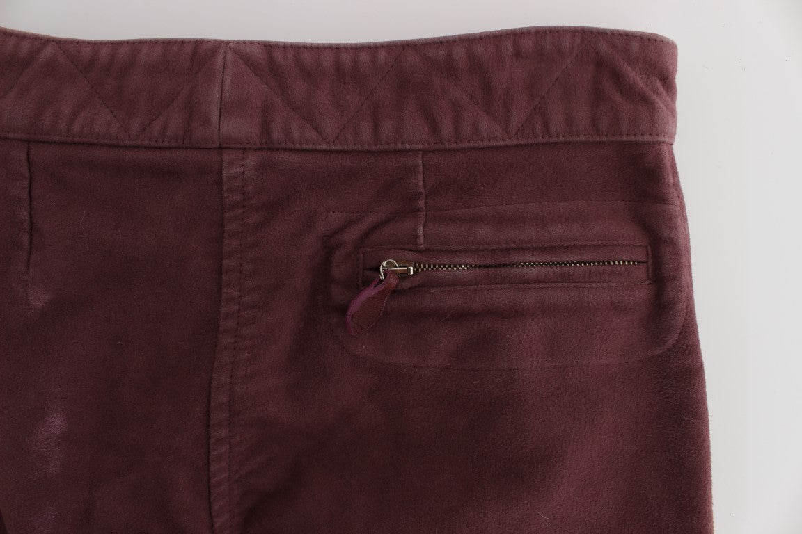Chic Bordeaux Capri Cropped Cargo Pants - ventzia