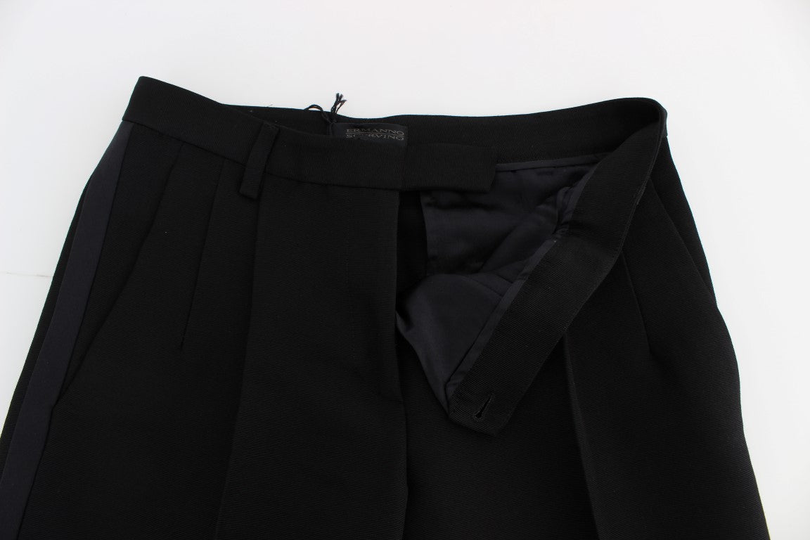 Chic Black Wide Leg Silk Blend Jeans - ventzia