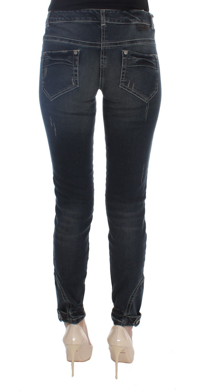 Chic Blue Slim Fit Italian Jeans - ventzia
