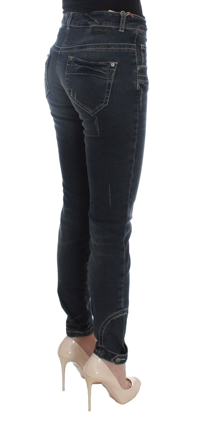 Chic Blue Slim Fit Italian Jeans - ventzia