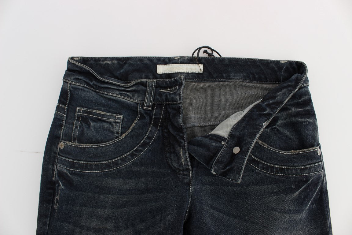 Chic Blue Slim Fit Italian Jeans - ventzia