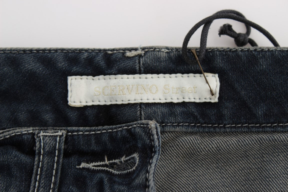 Chic Blue Slim Fit Italian Jeans - ventzia