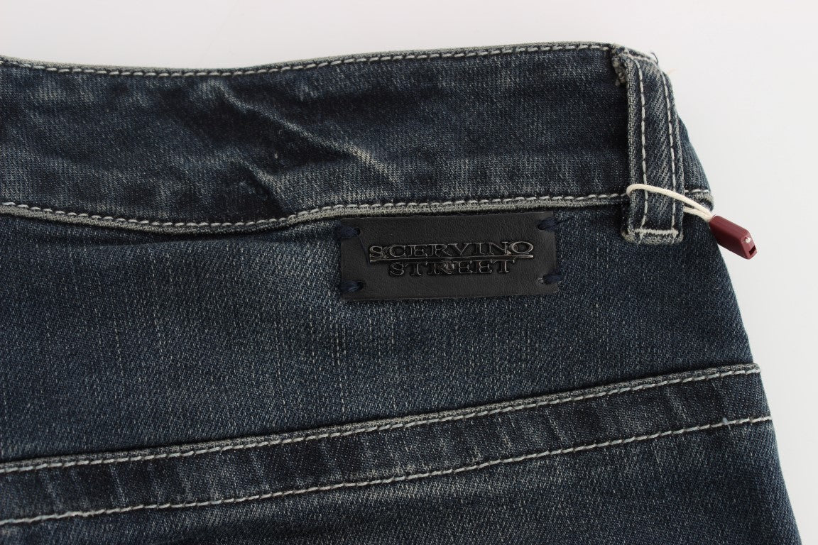 Chic Blue Slim Fit Italian Jeans - ventzia