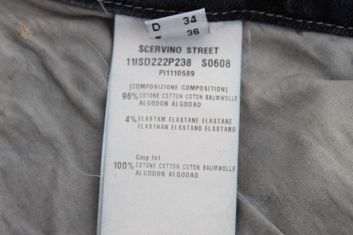Chic Blue Slim Fit Italian Jeans - ventzia