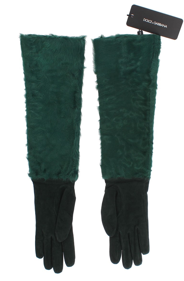 Elegant Elbow-Length Leather Gloves - ventzia