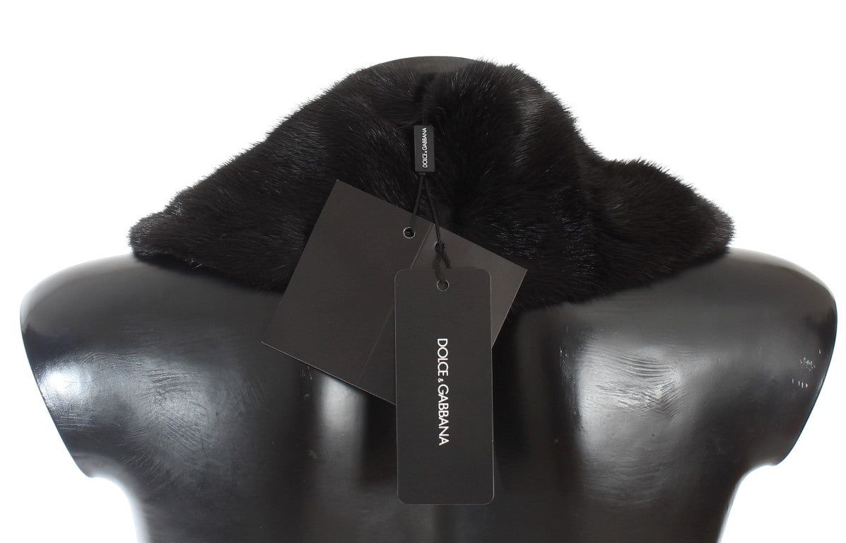 Elegant Black Mink Fur Shoulder Wrap Scarf - ventzia