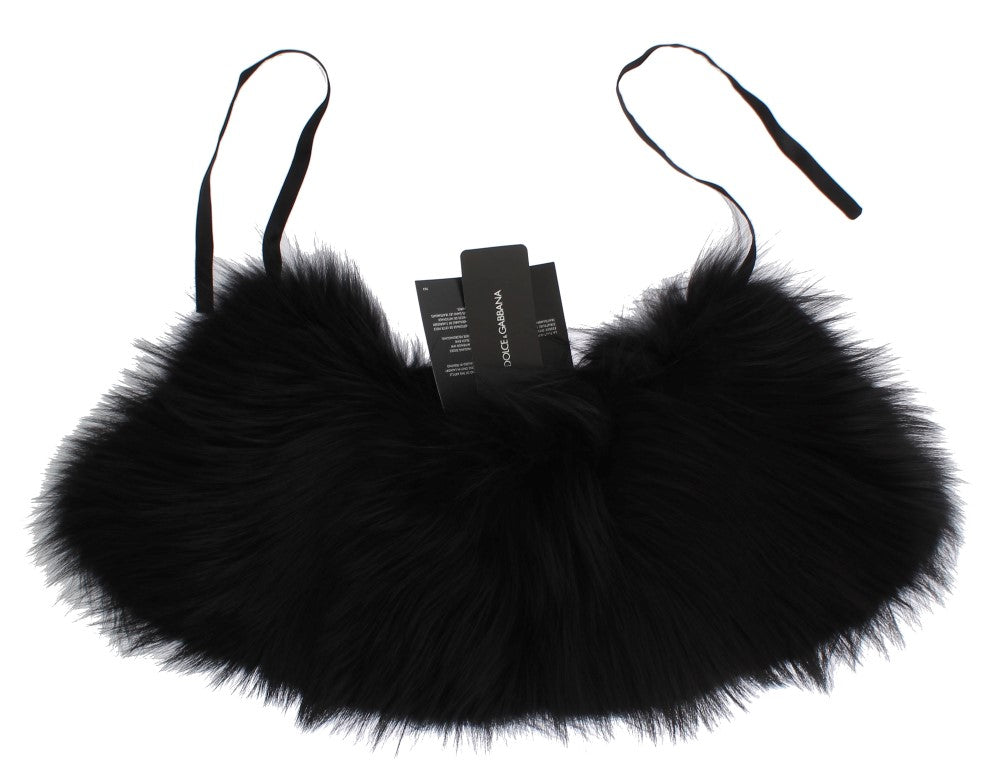 Black Fox Fur Chic Shoulder Wrap - ventzia