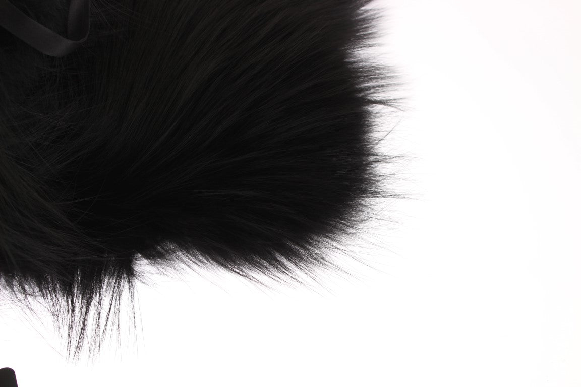Black Fox Fur Chic Shoulder Wrap - ventzia