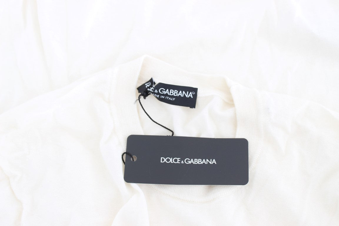 Elegant White Cashmere Sweater - ventzia