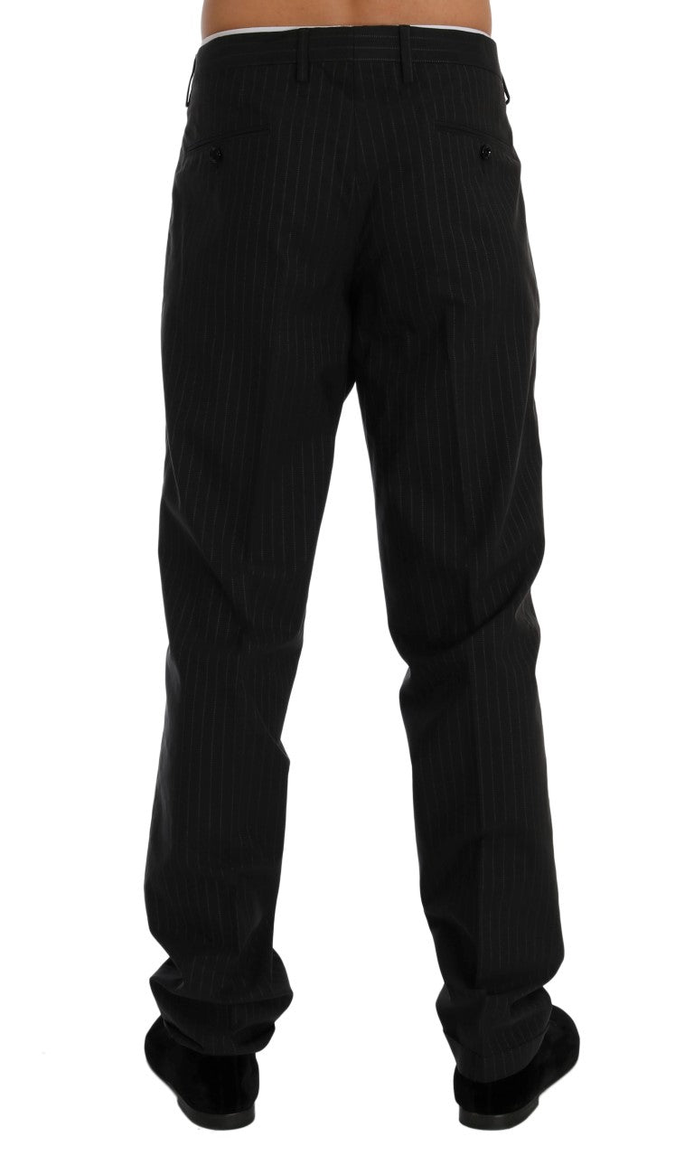 Elegant Striped Straight Fit Dress Trousers - ventzia