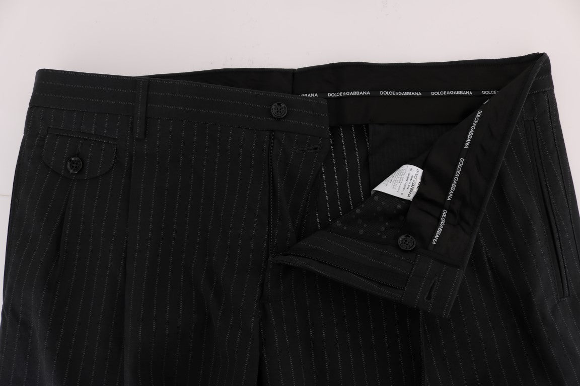 Elegant Striped Straight Fit Dress Trousers - ventzia