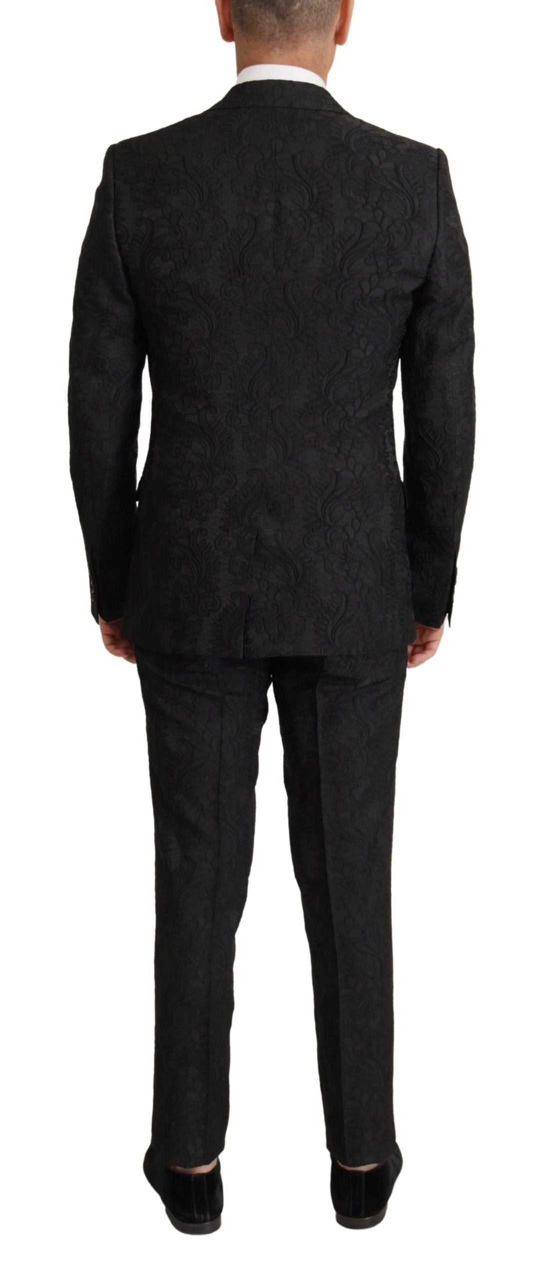 Black Brocade Formal 2 Piece MARTINI Suit - ventzia