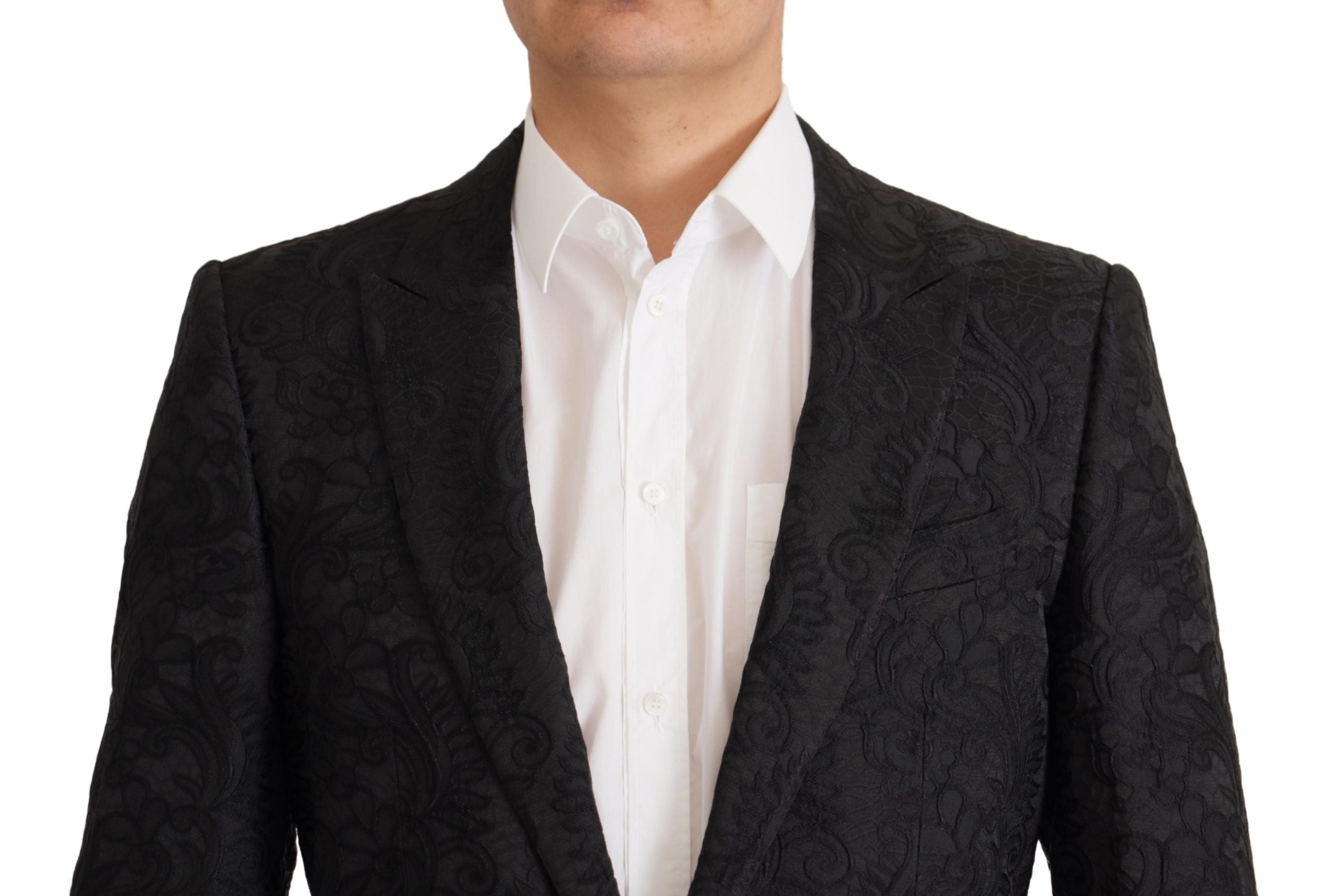 Black Brocade Formal 2 Piece MARTINI Suit - ventzia