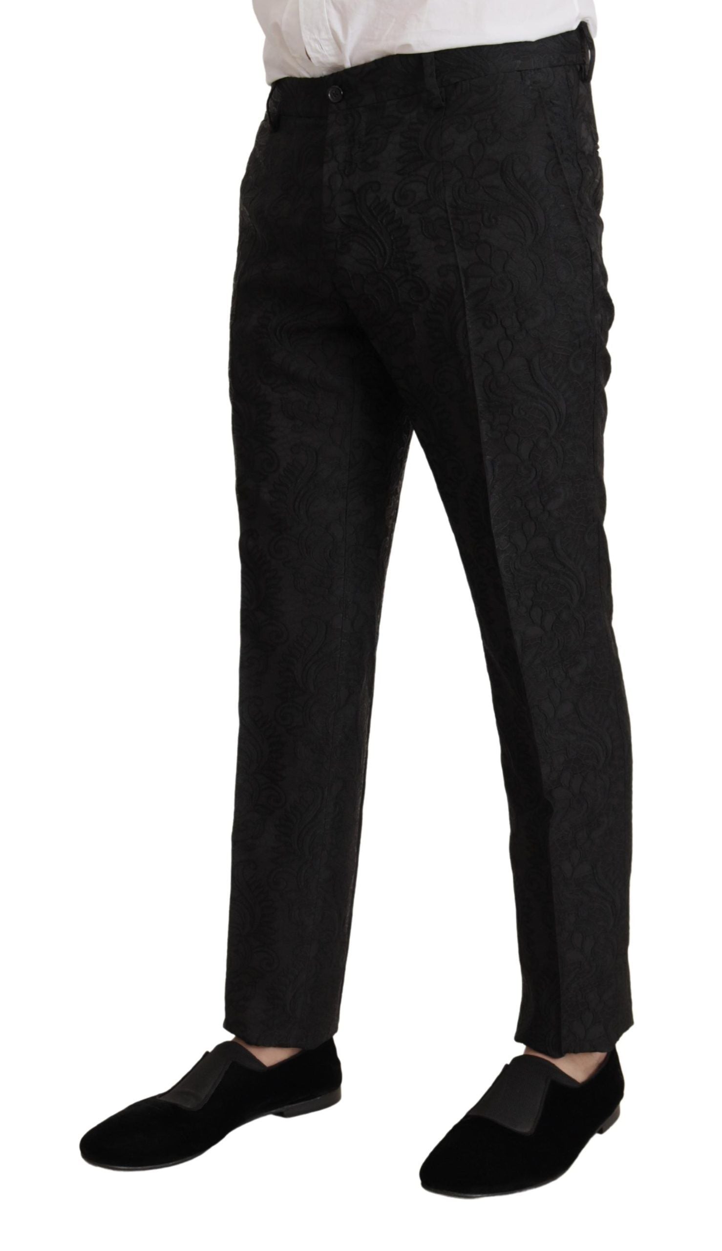 Black Brocade Formal 2 Piece MARTINI Suit - ventzia