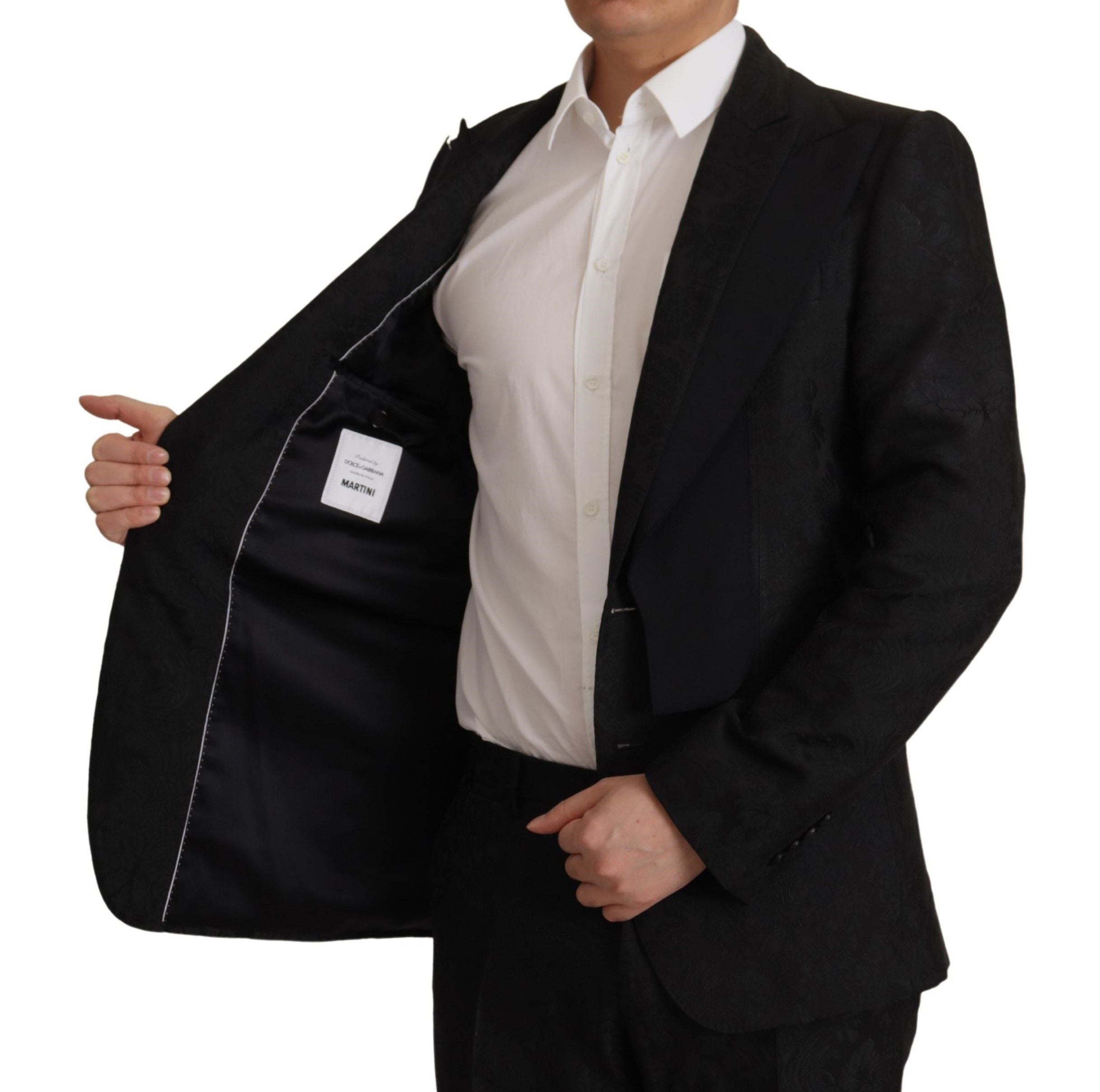 Black Polyester Formal 2 Piece MARTINI Suit - ventzia