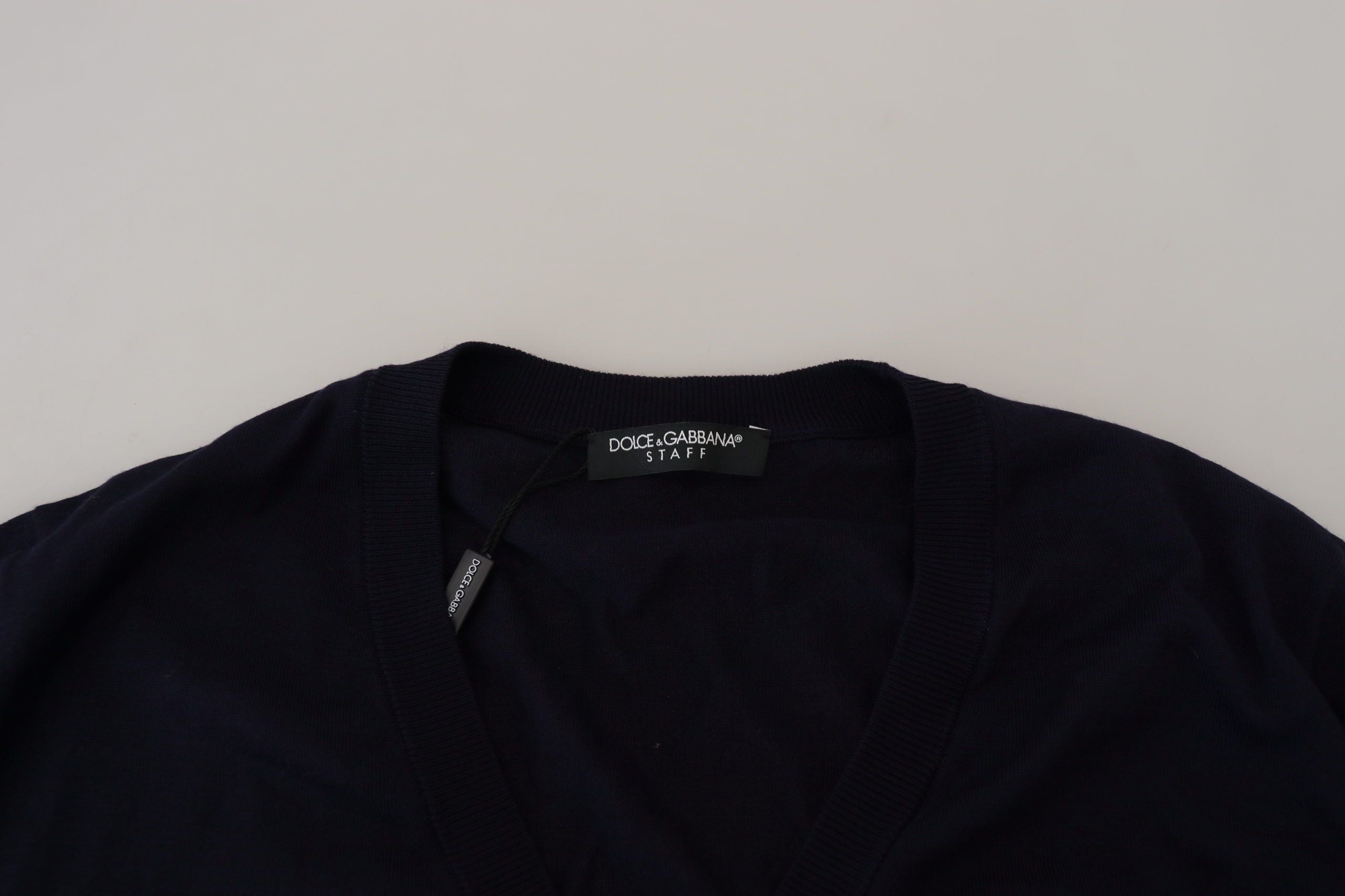 Blue Wool STAFF Down Cardigan Sweater - ventzia
