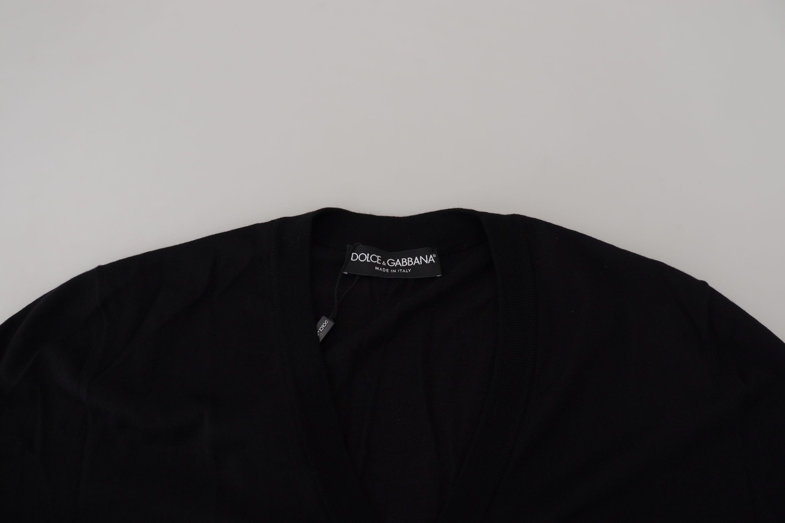 Black Wool Button Down Cardigan Sweater - ventzia