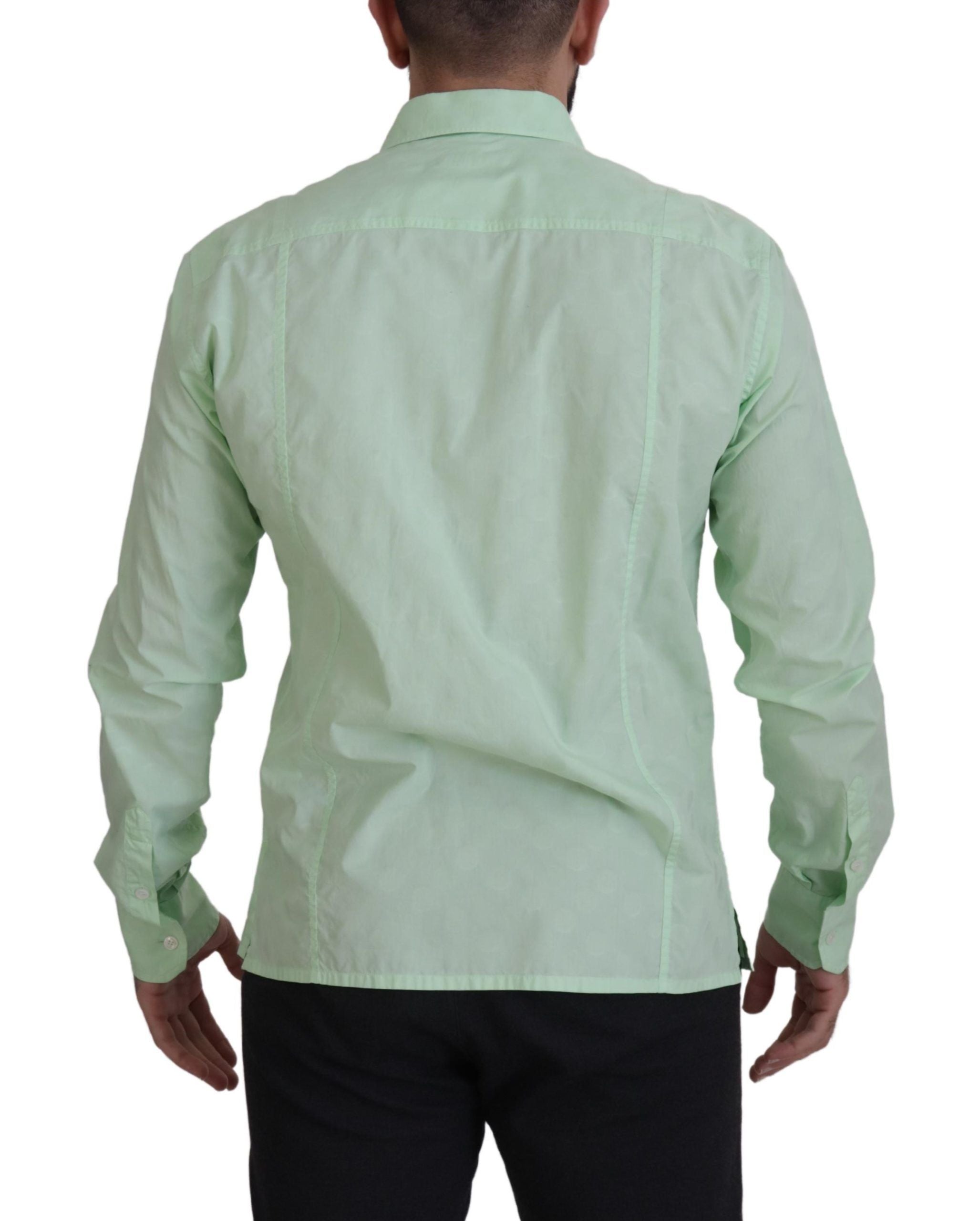 Mint Green Long Sleeves Button Down Shirt - ventzia