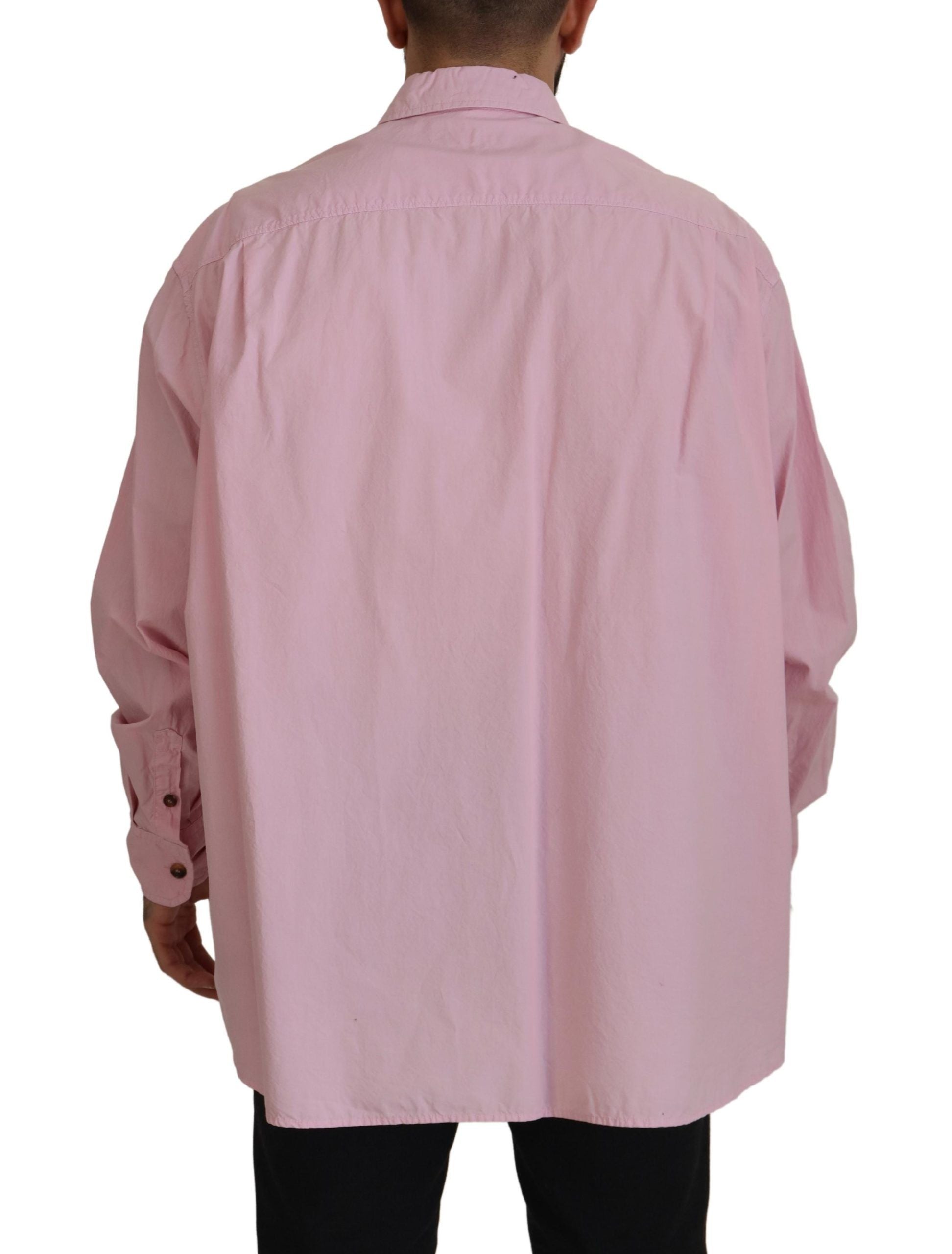 Pink Casual Button Down Long Sleeves Shirt - ventzia