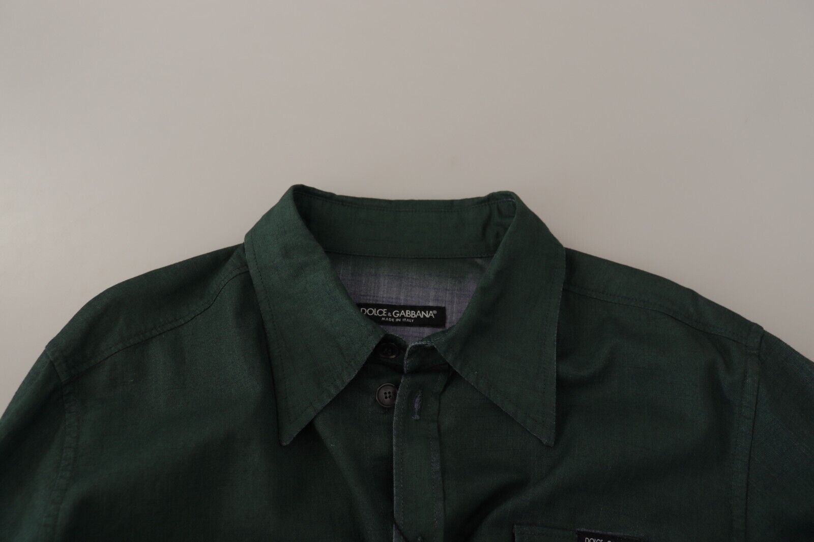 Dark Green Button Down Long Sleeves Shirt - ventzia