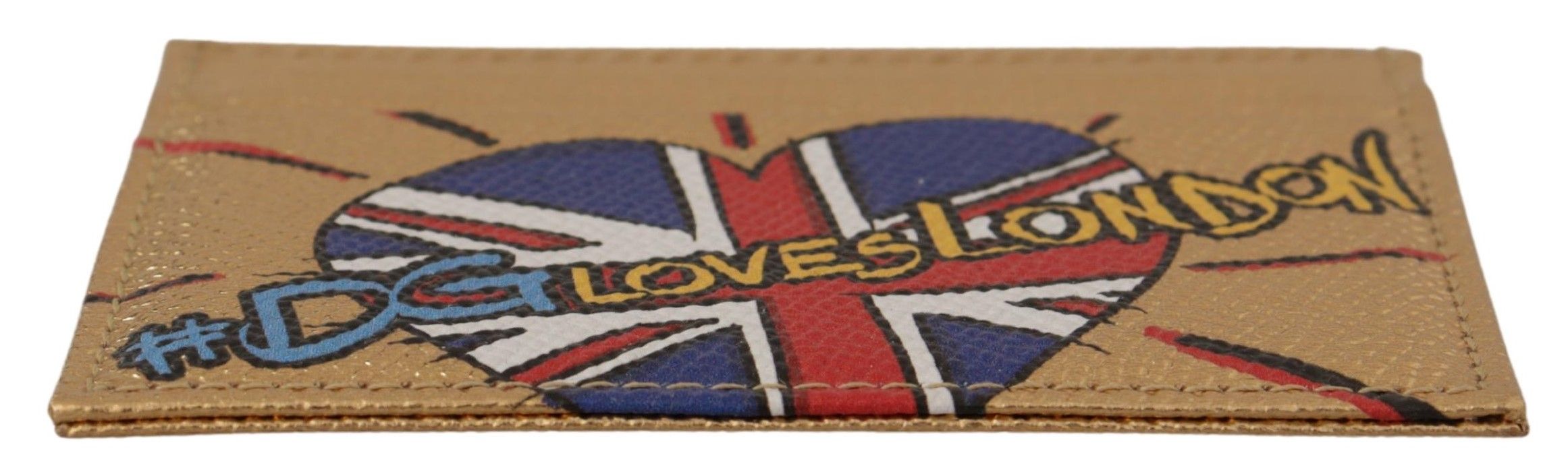 Gold Leather #DGLovesLondon Women Cardholder Case Wallet - ventzia