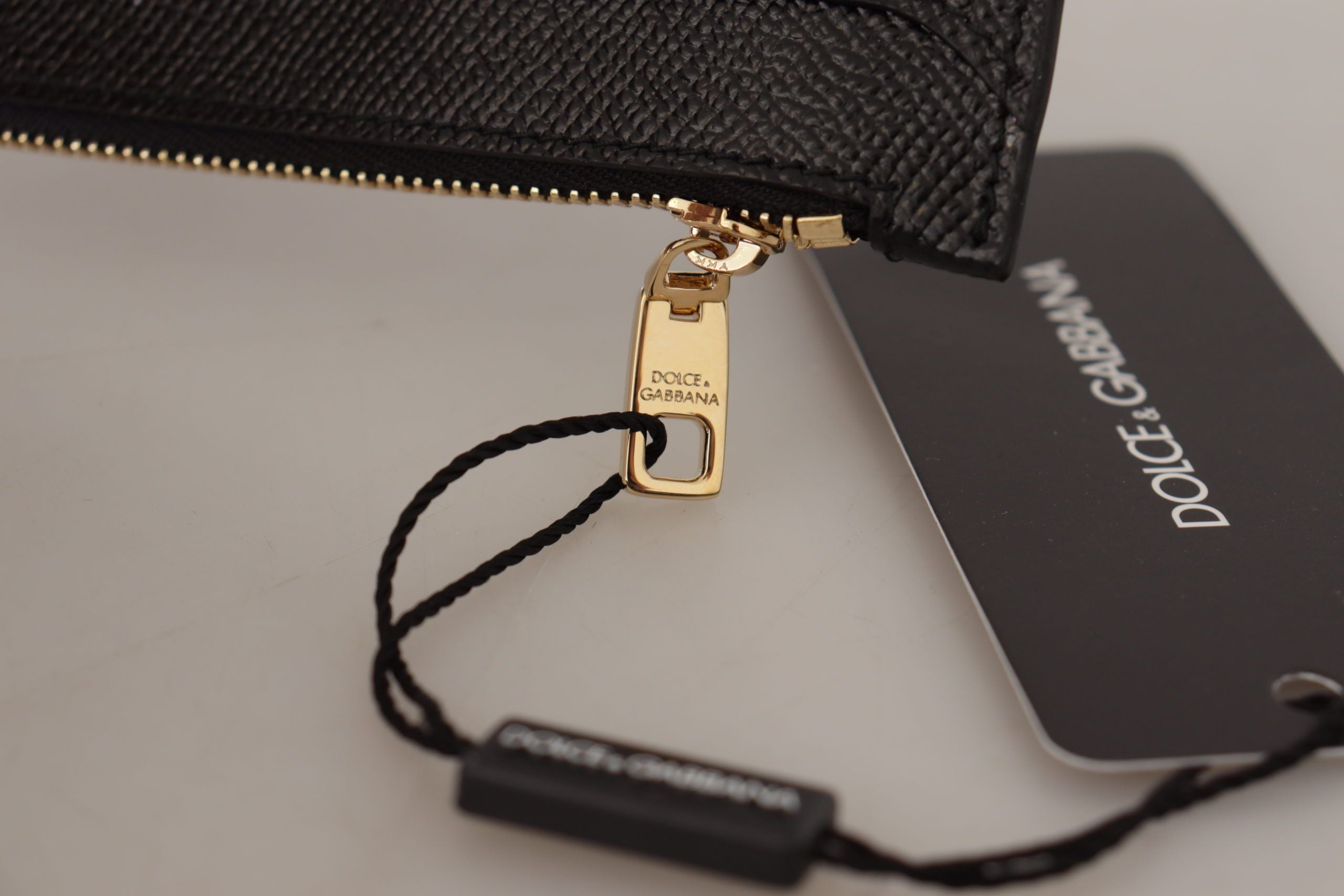 Black Leather #DGLovesLondon Women Cardholder Coin Case Wallet - ventzia